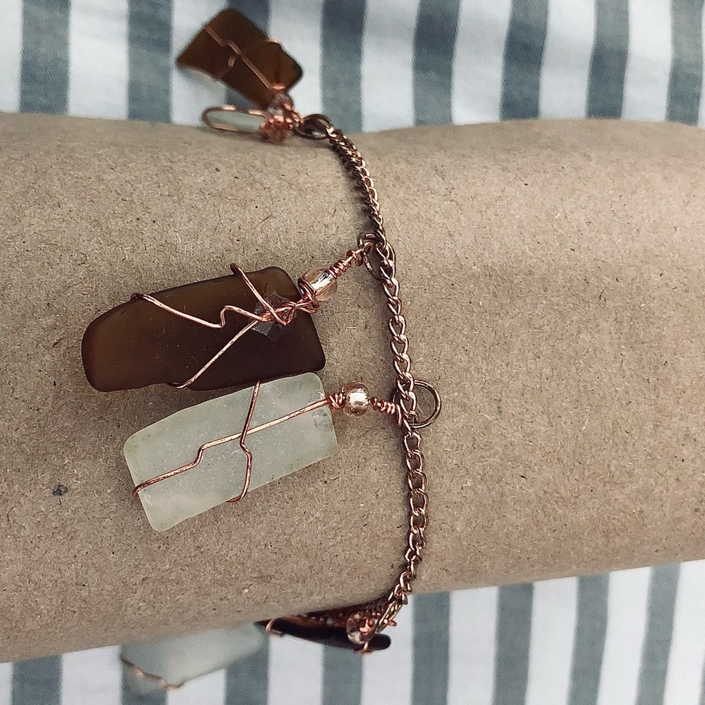 Beautiful Handmade Sea glass Anklet